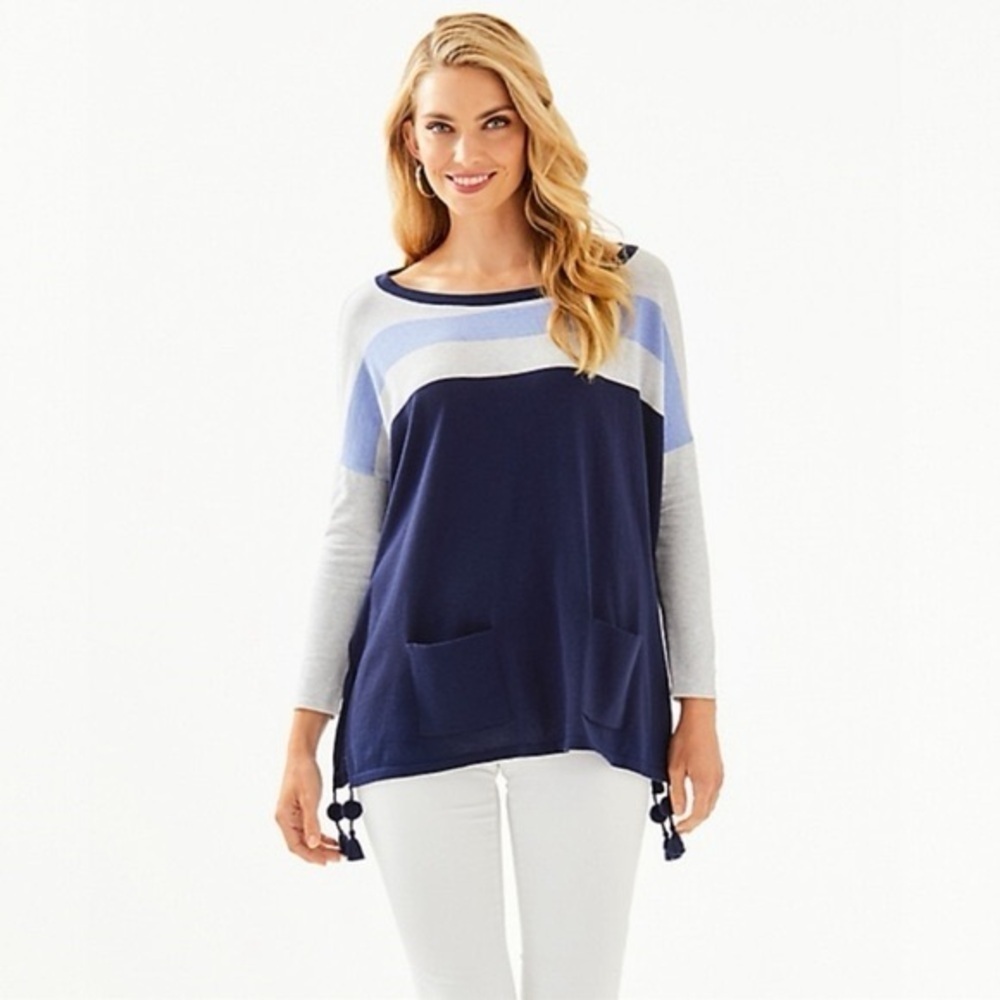 Lily Pulitzer Elba Sweater Elba Coolmax Sweater In Navy Lily Pulitzer Elba Sweater Elba Coolmax Sweater In Navy